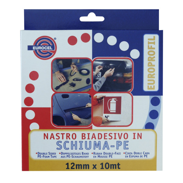 EUROCEL - Mousse Adhésive Double Face Noire 12mmx10m