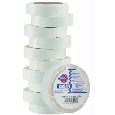 Lot 10 Rubans adhésifs électricité blanc 15mmx10ml