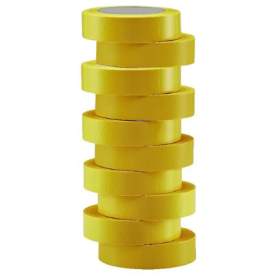Lot 10 Rubans adhésifs électricité jaune 15mmx10ml
