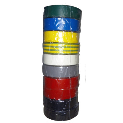 Lot 10 Rubans adhésifs électricité coloris panachés 15mmx10ml