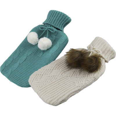 Bouillotte caoutchouc avec housse en tricot 1.75L