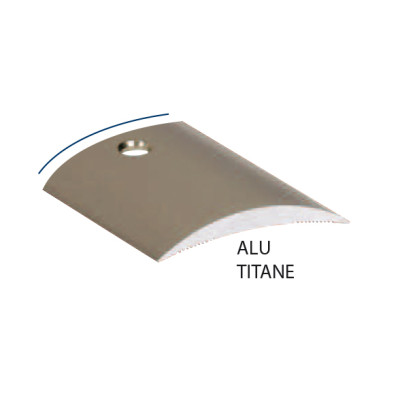 Seuil Demi-Bombé Percé Alu titane 30mmx90cm, sous gaine
