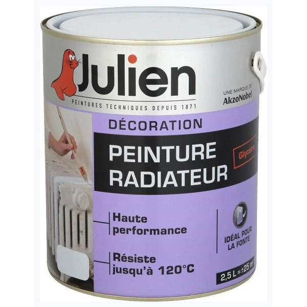 JULIEN - Peinture Radiateur Glycéro Blanc Satiné 2.5L