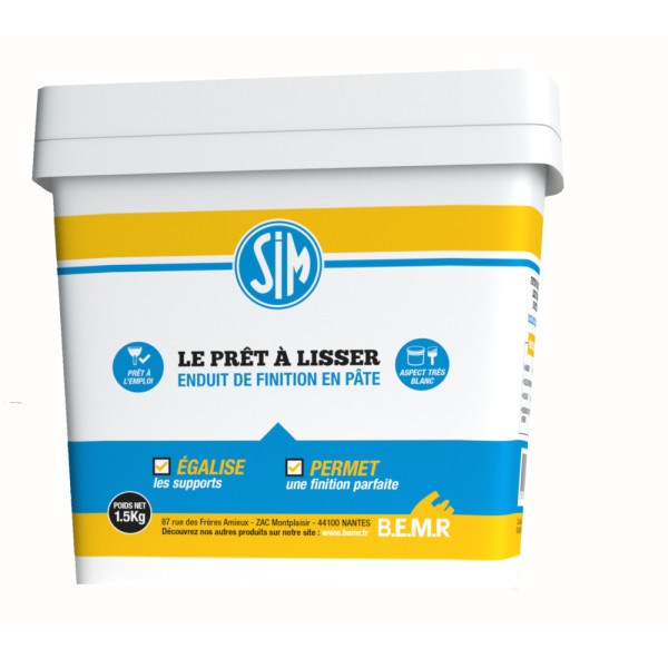 SIM - Sim le Prêt à Lisser Enduit de Finition Pâte 1.5kg