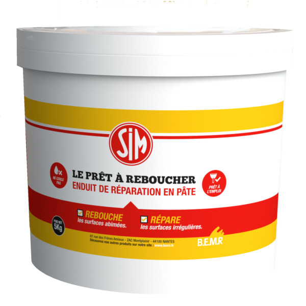 SIM - Sim le Prêt à Reboucher Enduit de Réparation en Pâte 5kg