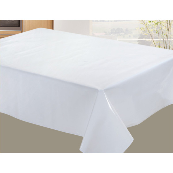 ACCESS DECO - Toile Cirée Non Tissé Uni Laqué Blanc 140cmx20m