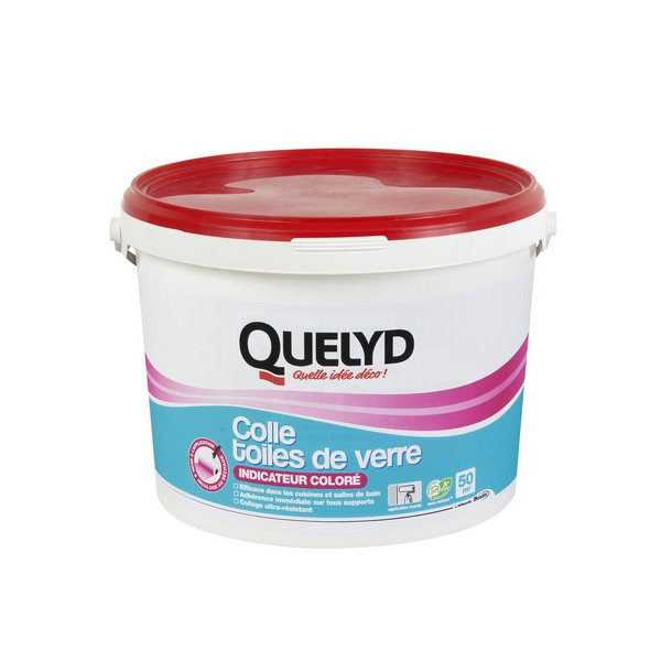 QUELYD - Colle Toiles de Verre Indicateur Coloré Rose 10kg