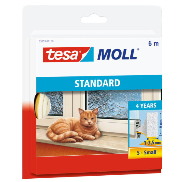 TESA - Calfeutrer - Joint Portes et Fenêtres Comble Espaces Moyens Blanc 6m x 9mm x 4mm