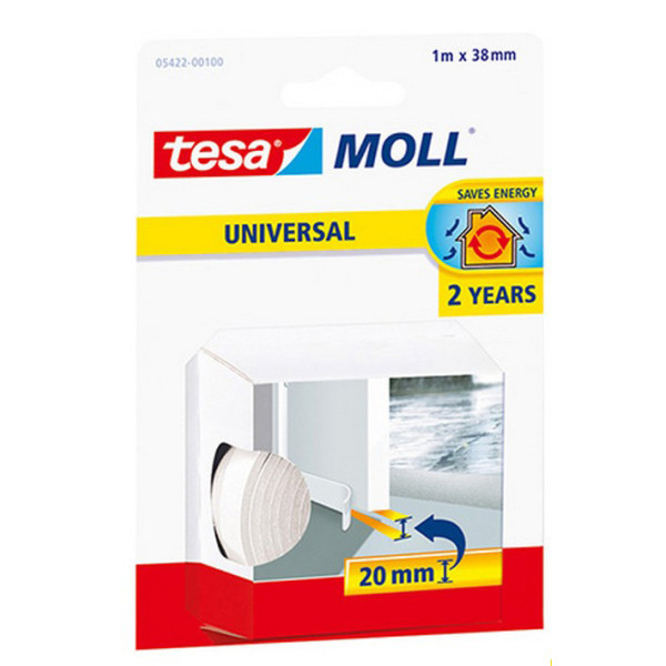 TESA - Calfeutrer - Bas de Porte Mousse PVC Blanc 1m x 38mm