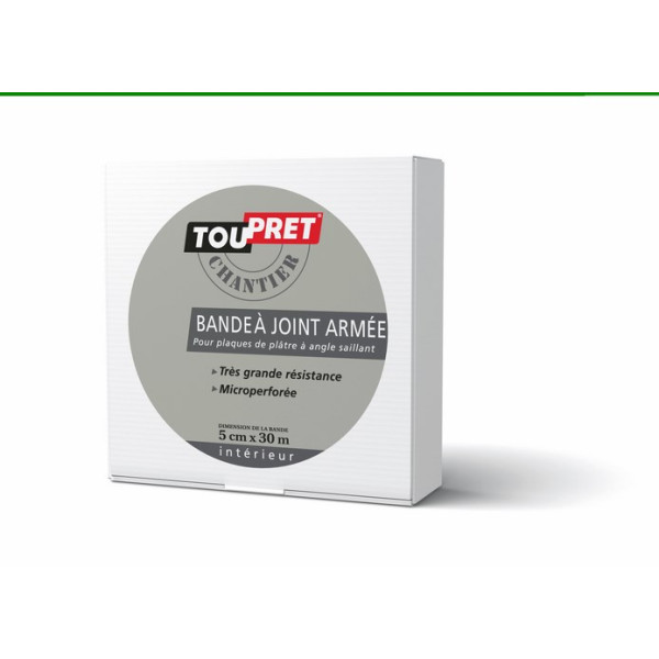 TOUPRET - Bande à Joints Armée 5cmx12.5ml