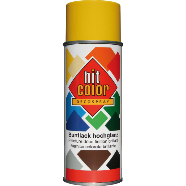 HITCOLOR - Peinture Brillante HitColor Aérosol 400ml Jaune colza