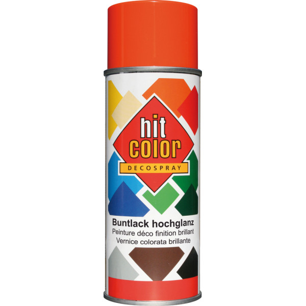 HITCOLOR - Peinture Brillante HitColor Aérosol 400ml Orange pur