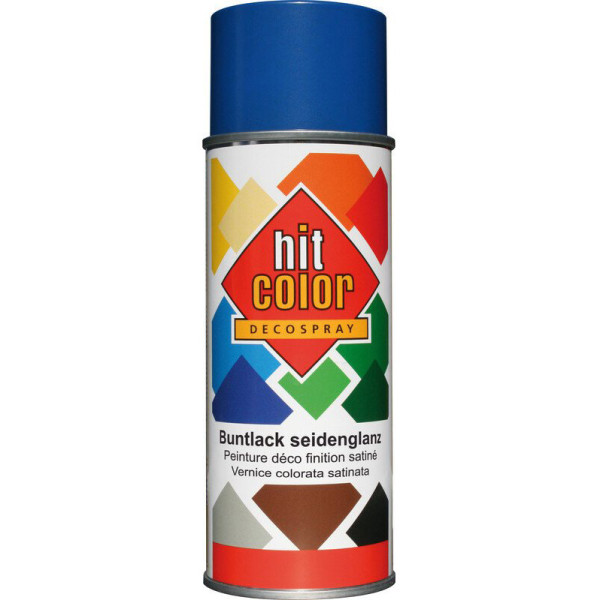 HITCOLOR - Peinture Satinée Hitcolor Aérosol 400ml Bleu gentiane