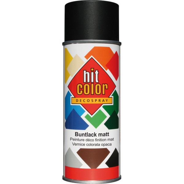 HITCOLOR - Peinture Mat Hitcolor Aérosol 400ml Noir foncé