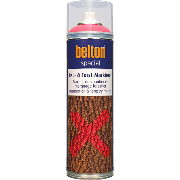 BELTON - Traceur de Chantier et Marquage Forestier SPECIAL Aérosol 500ml Rouge