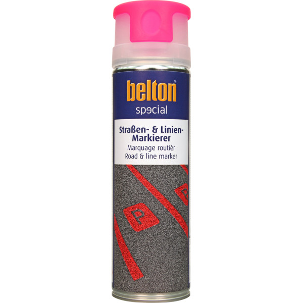 BELTON - Peinture SPECIAL de Marquage Routier Aérosol 500ml Rouge néon