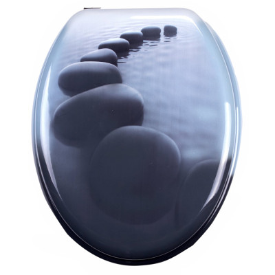 Abattant WC MDF Chemin galet gris