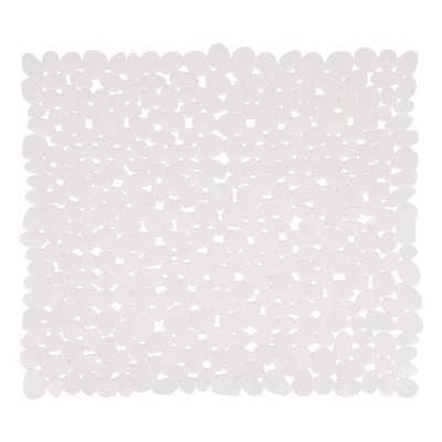 Tapis de fond de douche pvc galet 53x53cm blanc