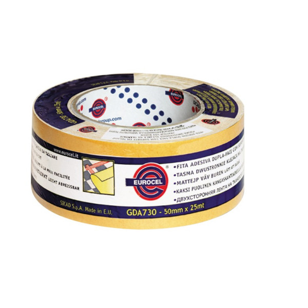 EUROCEL - Adhésif Double-Face Toile Pour Sol 50x25m