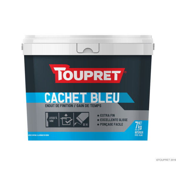 TOUPRET - Enduit de Finition Cachet Bleu en Pâte 7kg