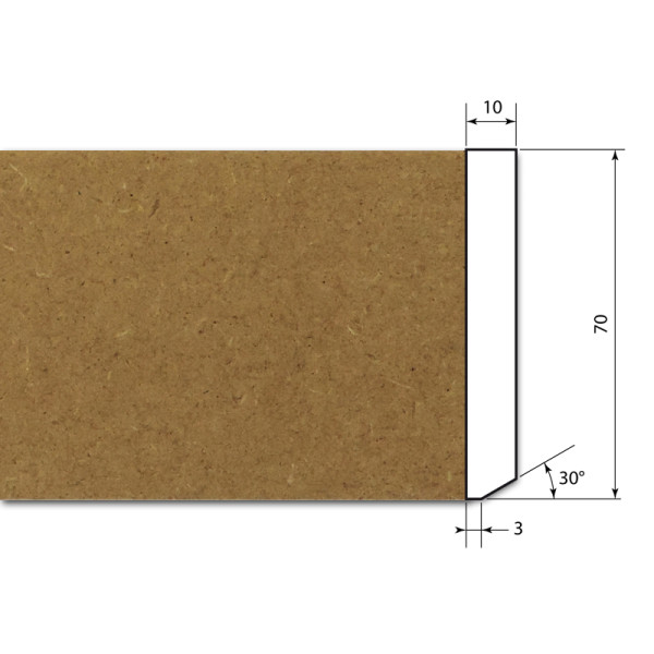 SKYLAB - Plinthe Bord Droit Brut 70x10mm 2.40m