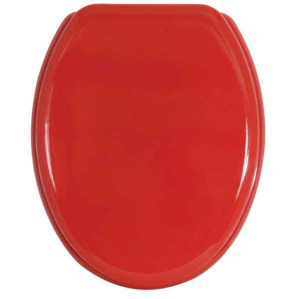 M S V - Abattant WC MDF Charnière Inox Rouge