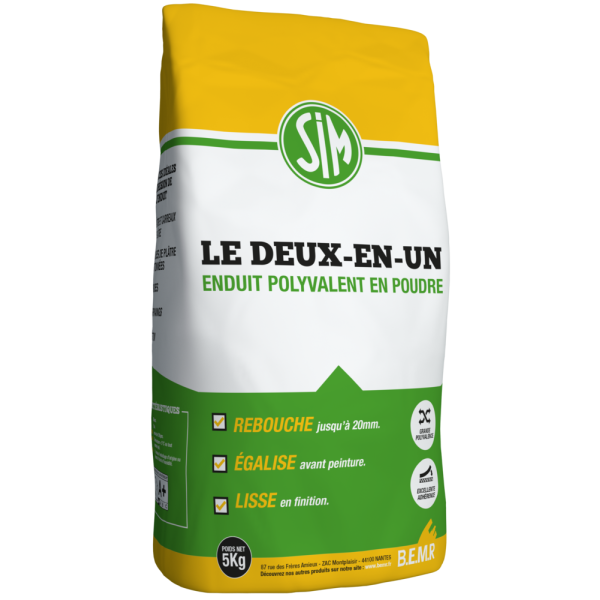 SIM - Sim Le Deux en Un Enduit Polyvalent 5kg