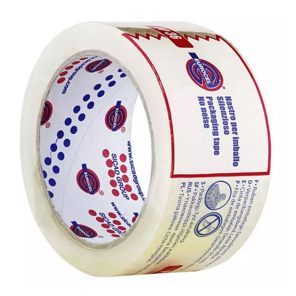 EUROCEL - Ruban Polypropylène Emballage Transparent 50mmx66m