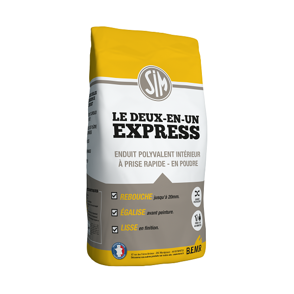 SIM - Sim Le 2 en 1 Express Enduit de Rebouchage Polyvalent 5kg