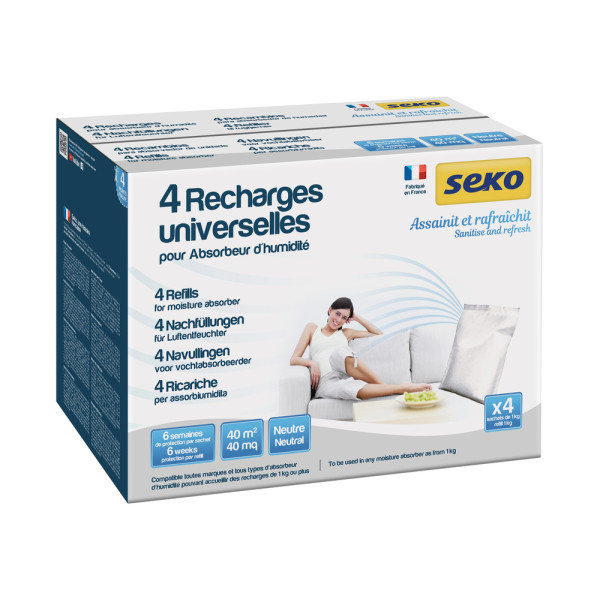 SEKO - Recharges Universelles Neutre Sous Gaine de 1kg Lot de 4