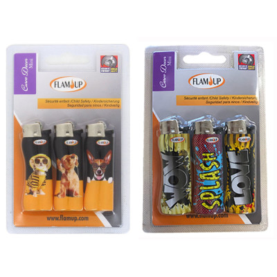 Briquets décor mini curve à pierre Blister de 3