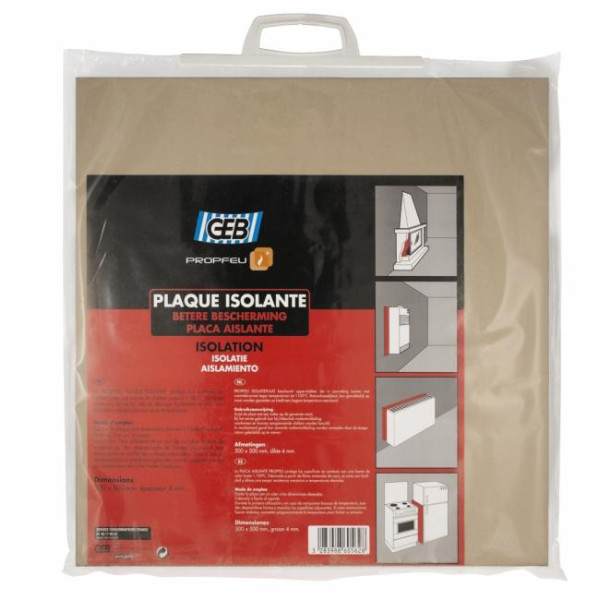 GEB FEU - Propfeu : Plaque Isolante 500x500x4mm Sans Amiante