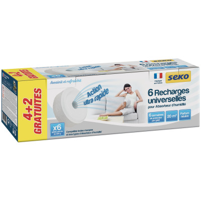 Recharges Absorbeur d'Humidité Galets Percés de 500gr Neutre 4+2Gratuits
