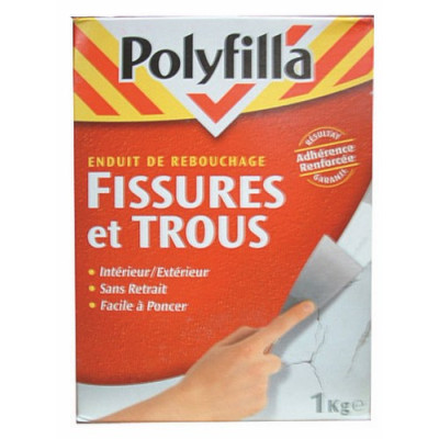 Enduit de rebouchage poudre pour fissures et trous 1kg