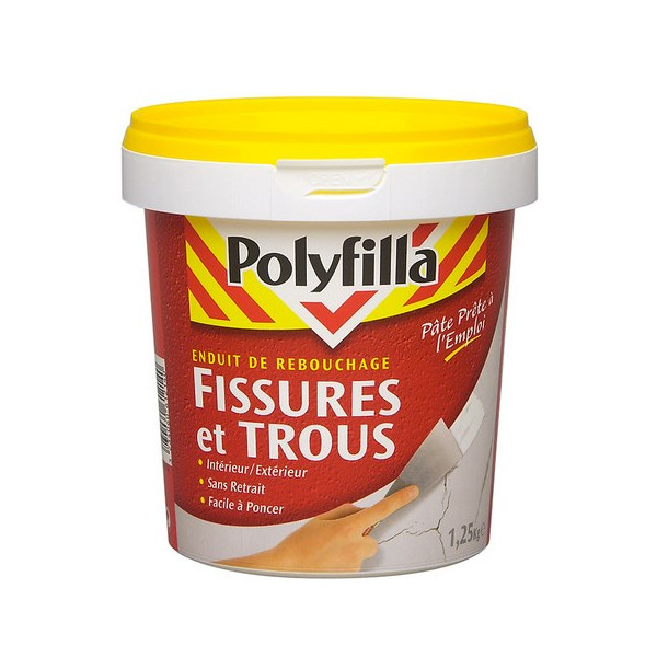 POLYFILLA - Enduit de Rebouchage Pâte Pour Fissures et Trous 1.25kg