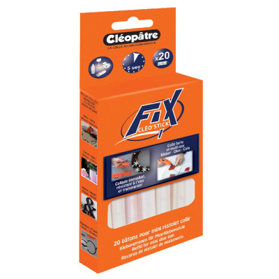 Bâtonnêts de colle universelle Cléo'Stick pour mini pistolet boîte de 20