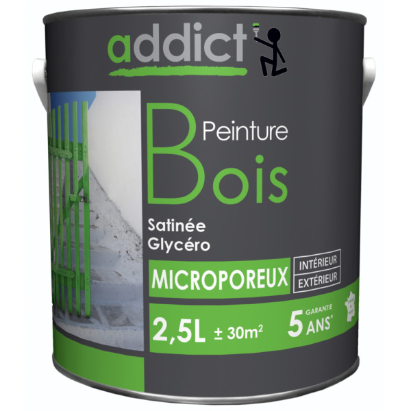 ADDICT - Peinture Bois Satin Microporeuse 2.5L