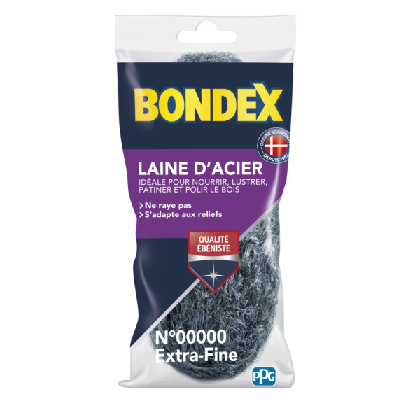 BONDEX - Laine d'Acier Extra-Fine N°00000 Sachet de 150g