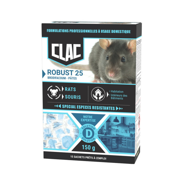 CLAC - Clac Raticide Pâtes Huilées Espèces Résistantes Rats et Souris 150g TP14