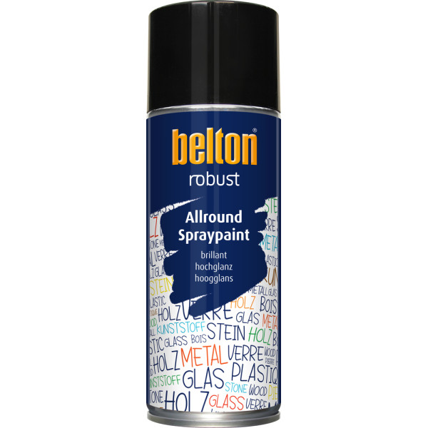 BELTON - Peinture de Finition Brillante Robust Aérosol 400ml noir