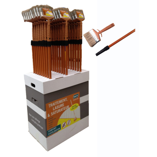 SAVY - Ensemble Rallonge + Brosse Lasure et Saturateur Box de 27 Pièces