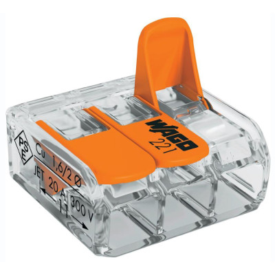 Borne Levier Wago 3x 4 mm Transparent 10 pièces