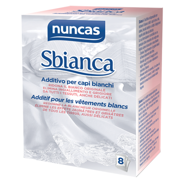 NUNCAS - Additif de Lavage Pour Linge Blanc Boite de 160g Sbianca