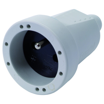 Fiche Universelle Femelle 10A PVC Grise