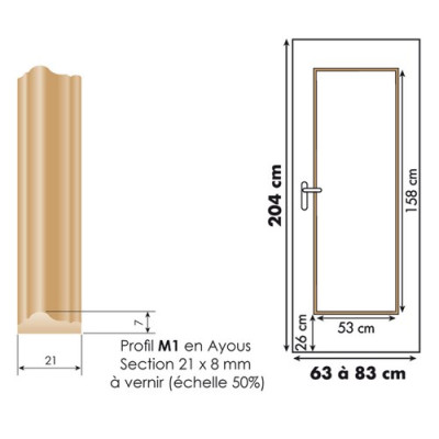 Décor de porte : kit 1 panneau droit à vernir