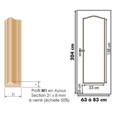 Décor de porte : kit 1 panneau doucine à vernir
