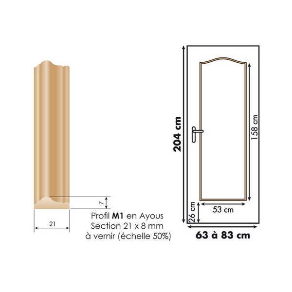 SKYLAB - Décor de Porte : Kit 1 Panneau Doucine à Vernir
