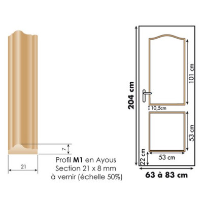 Décor de porte : kit 2 panneaux doucine à vernir