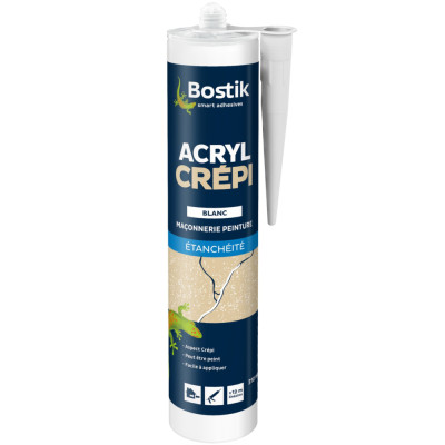 Mastic Acrylique Crépi cartouche de 310ml Blanc