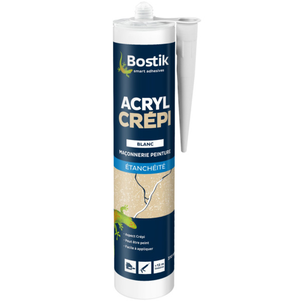 BOSTIK - Mastic Acrylique Crépi Cartouche 310ml Blanc